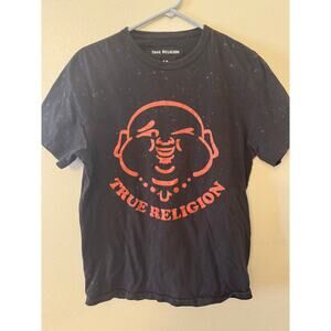 True Religion black and red Buddha shirt men's medium